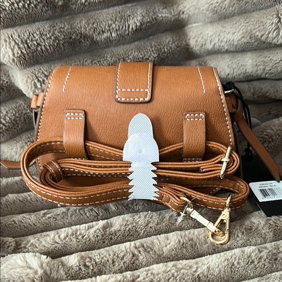 Rachel Zoe Tan Crossbody Bag with Curved Flap - Picture 3 of 9